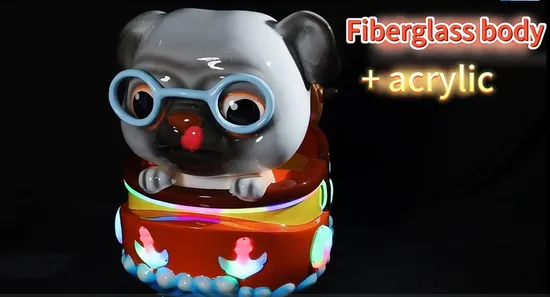 아마 귀여운 강아지 스윙카 머신 비디오 동전 작동 어린이용 자동차 동전 작동 어린이용 게임기 어린이 놀이기구